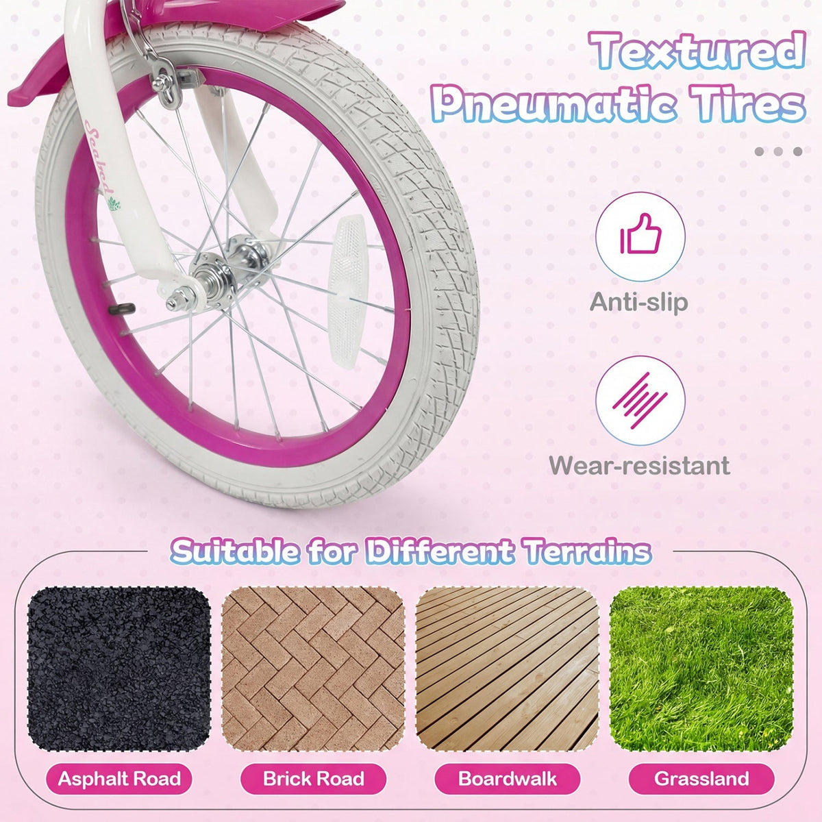Rosebud Bike with Basket & Training Wheels