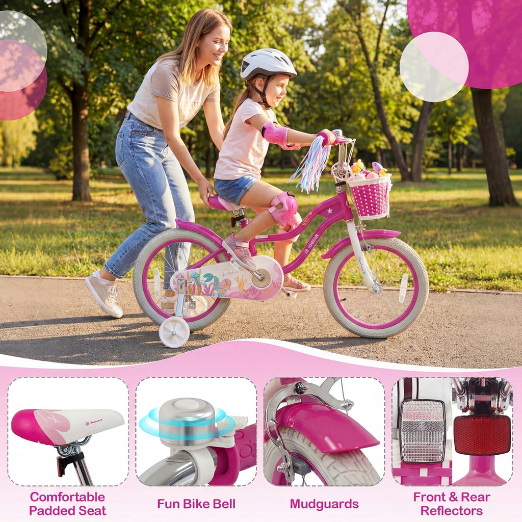 Rosebud Bike with Basket & Training Wheels