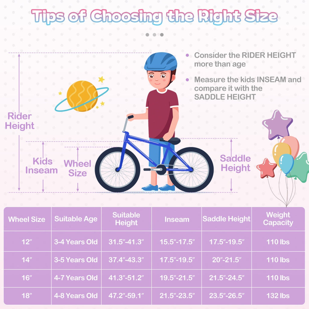 Purple Petal Kids Bike with Basket