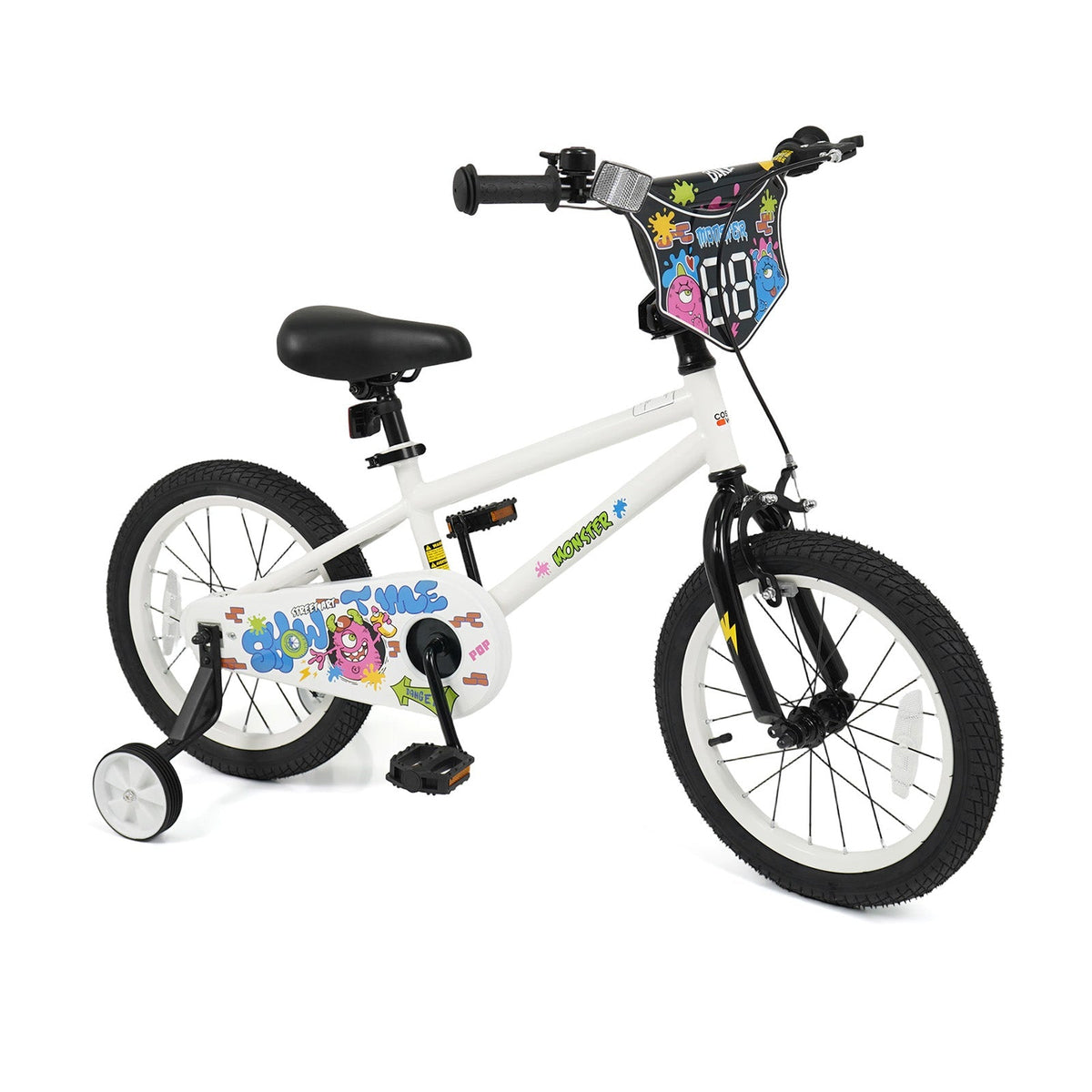 Little Explorer White Bike with Training Wheels