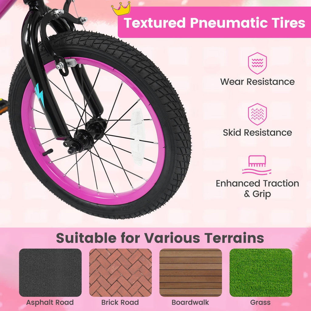 Little Explorer Pink Bike with Training Wheels