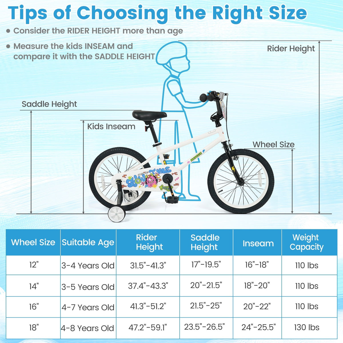 Little Explorer White Bike with Training Wheels
