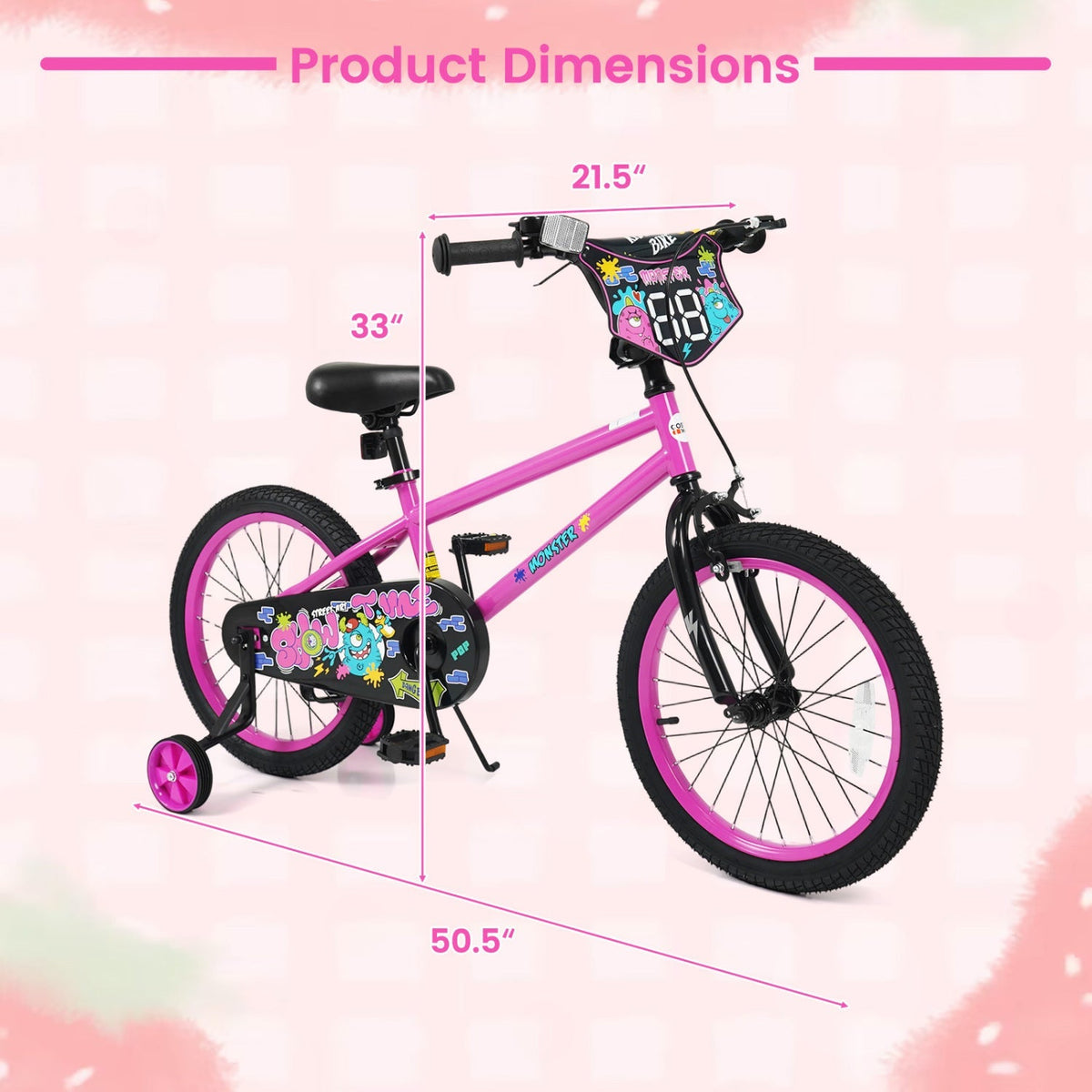 Little Explorer Pink Bike with Training Wheels