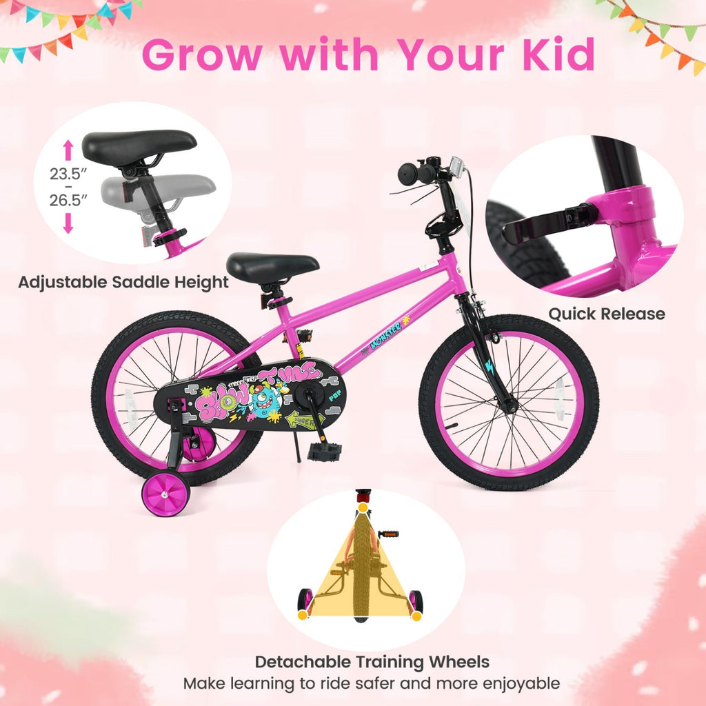 Little Explorer Pink Bike with Training Wheels