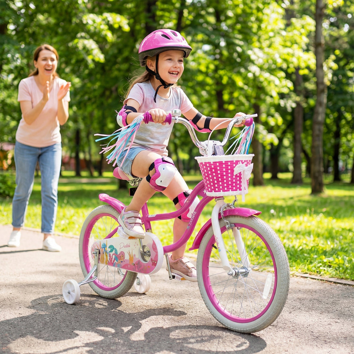 Rosebud Bike with Basket & Training Wheels