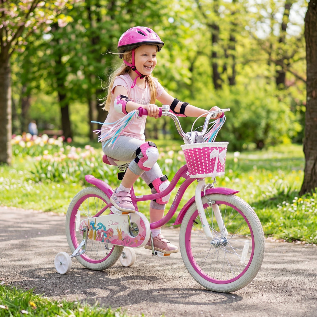 Rosebud Bike with Basket & Training Wheels