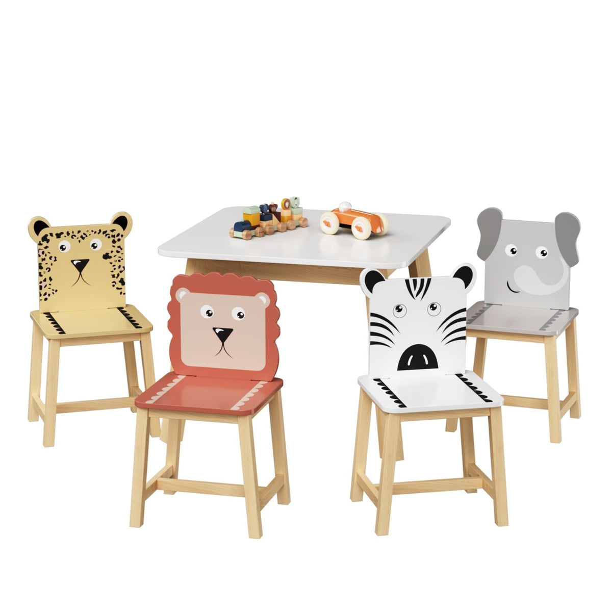 Animal Friends Kids Table & Chairs — 5 Pieces