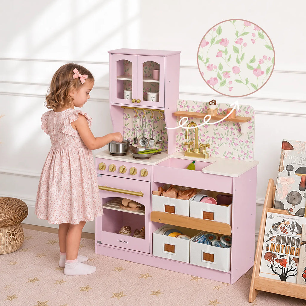 Tiny Land Wooden Play Kitchen with Storage for Creative Toddlers — product image 19 of 33