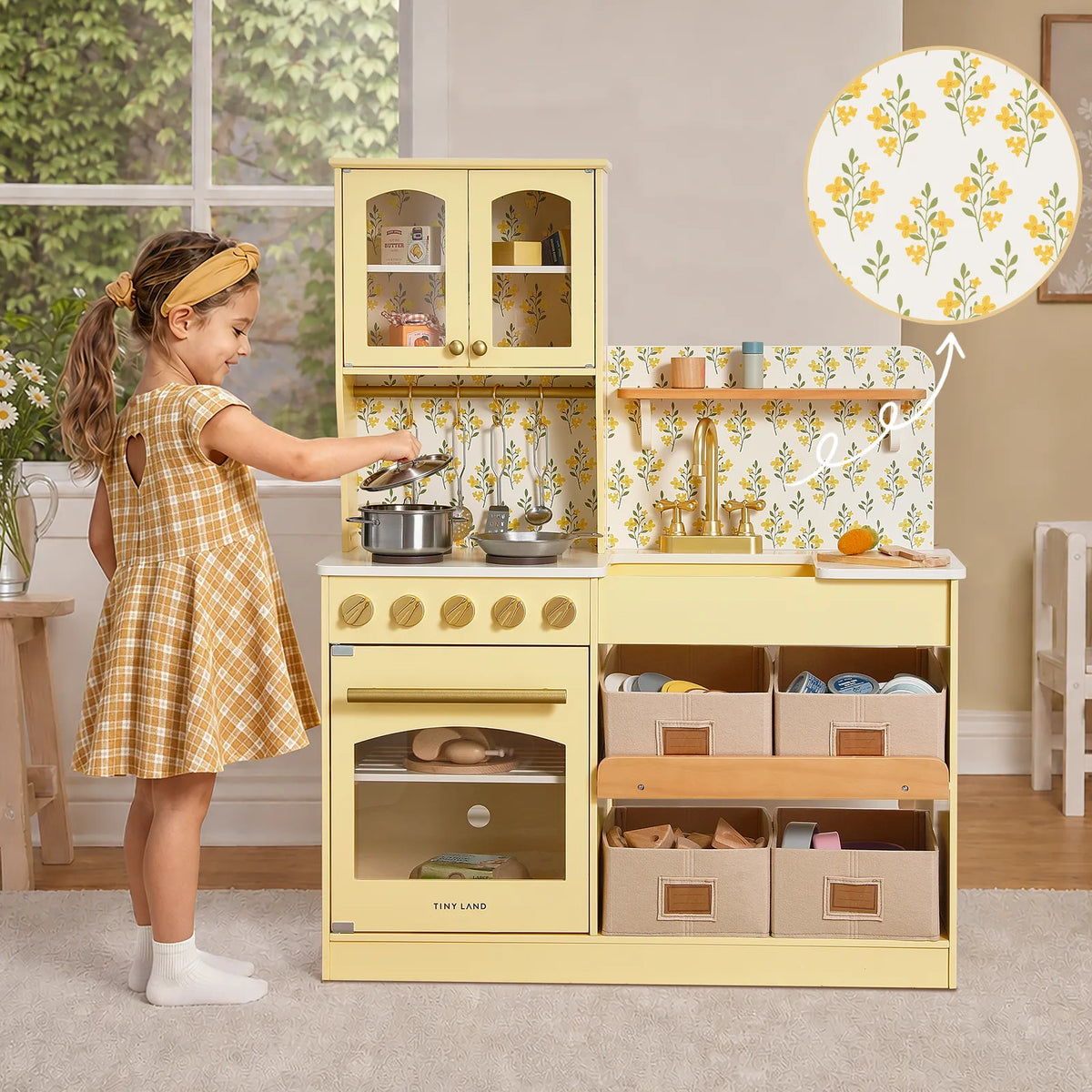 Tiny Land Wooden Play Kitchen with Storage for Creative Toddlers — product image 27 of 33