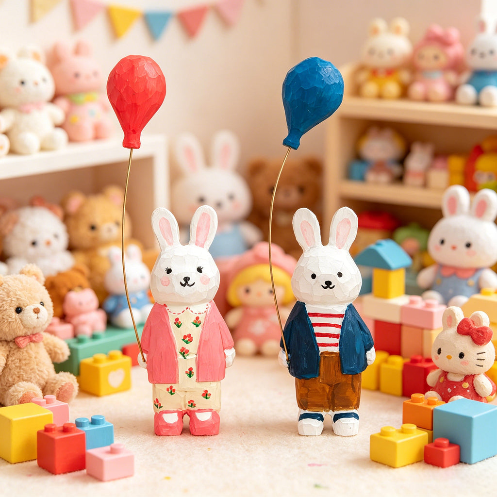 DIY Wooden Bunny Balloon Painting Kit by Kitsville, image 2 of 9