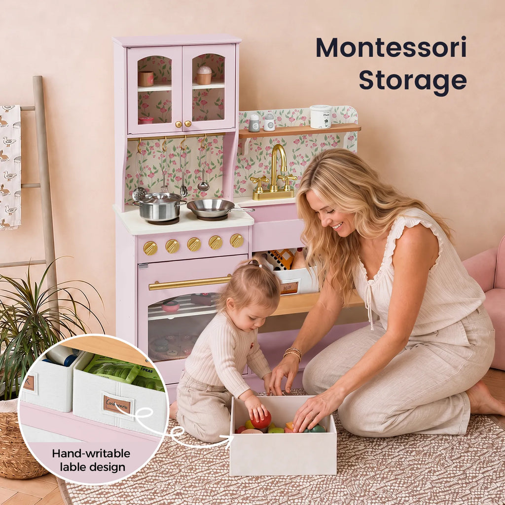 Tiny Land Wooden Play Kitchen with Storage for Creative Toddlers — product image 23 of 33