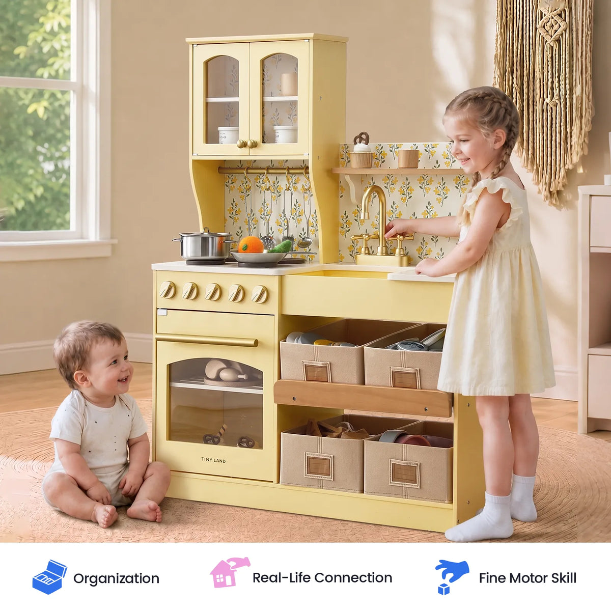 Tiny Land Wooden Play Kitchen with Storage for Creative Toddlers — product image 26 of 33