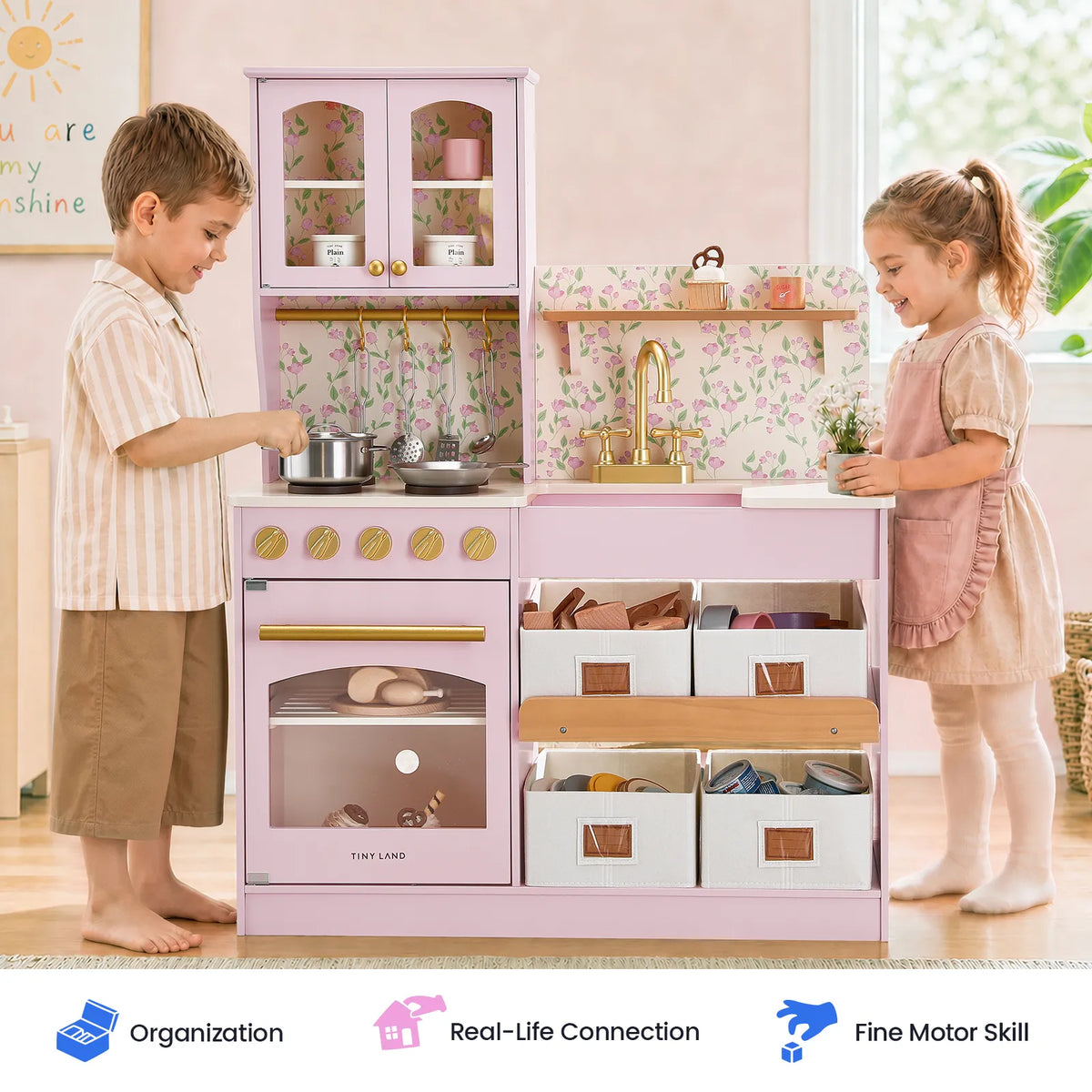 Tiny Land Wooden Play Kitchen with Storage for Creative Toddlers — product image 18 of 33