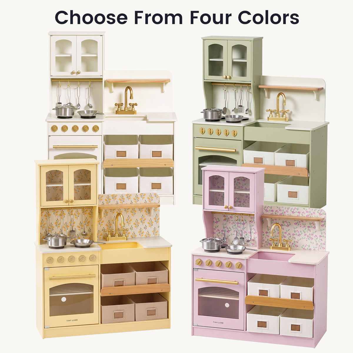 Tiny Land Wooden Play Kitchen with Storage for Creative Toddlers — product image 33 of 33