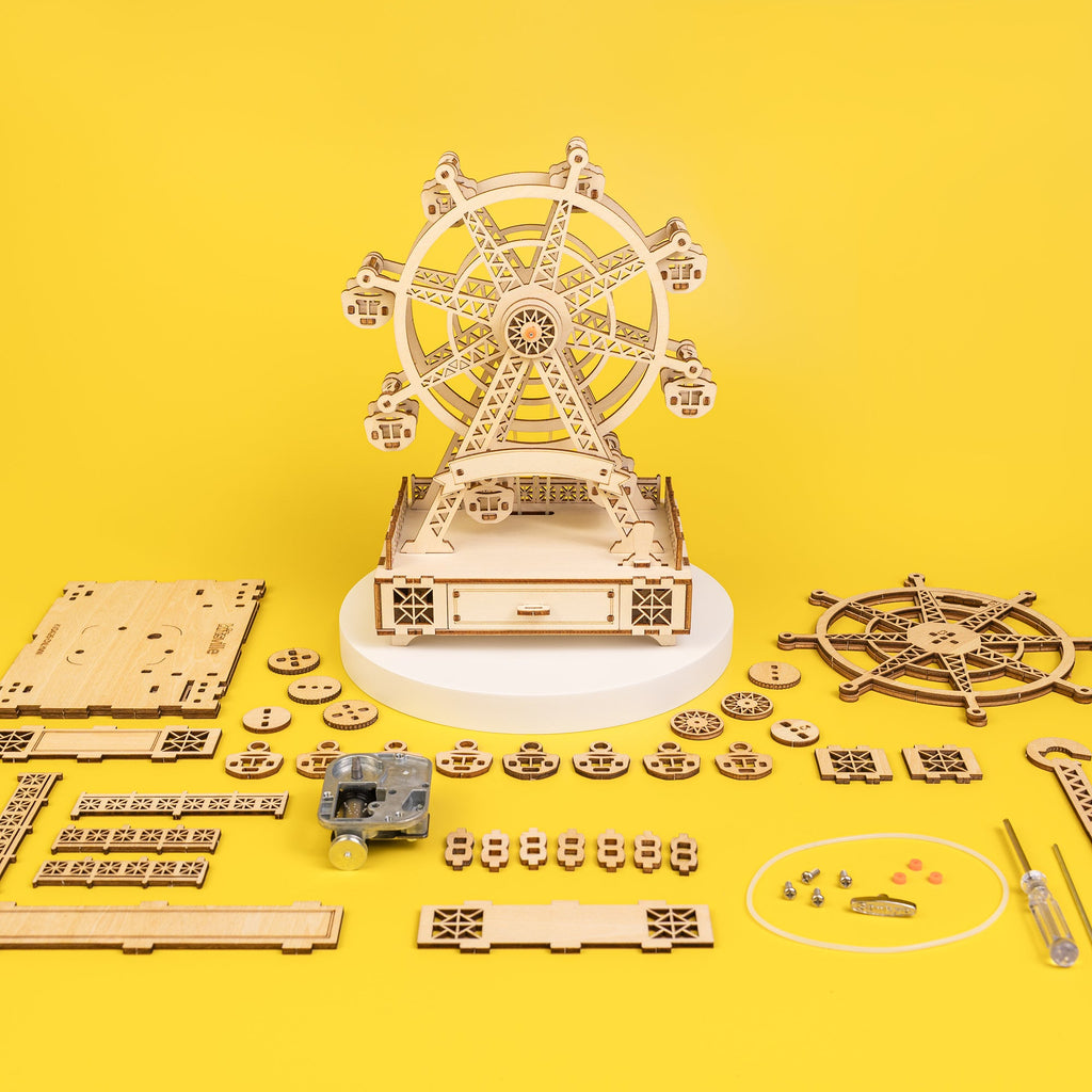 DIY Wooden Ferris Wheel Music Box Kit by Kitsville, image 1 of 9