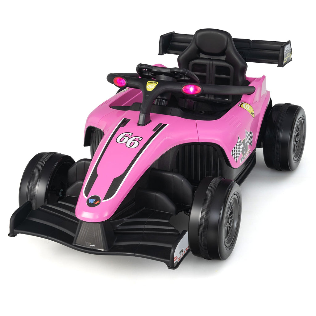 12V Formula Racing Ride-On with Remote — Pink