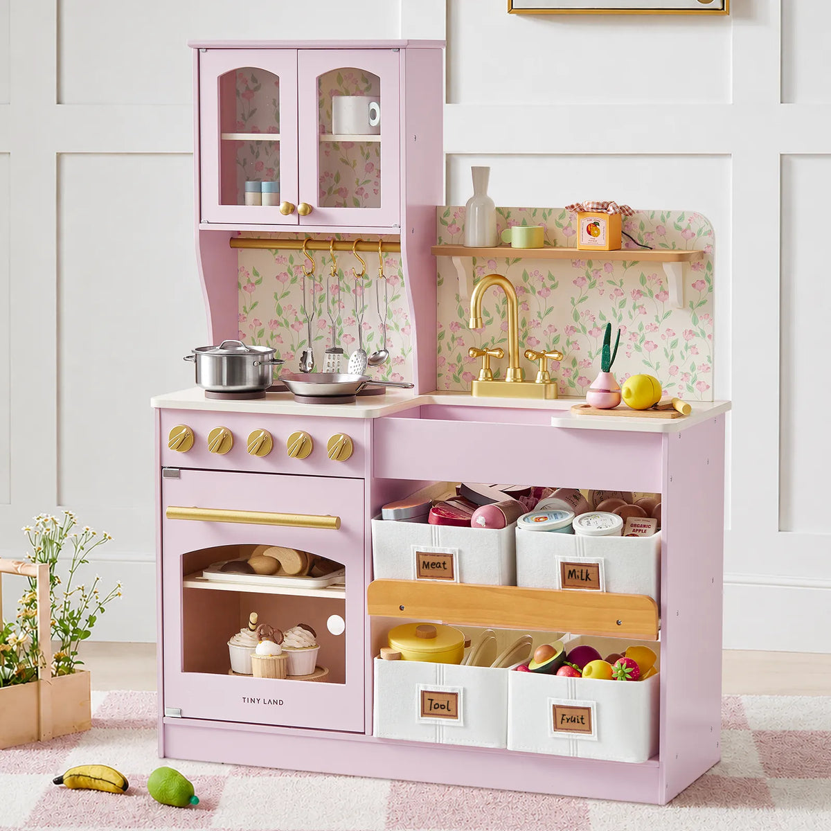 Tiny Land Wooden Play Kitchen with Storage for Creative Toddlers — product image 17 of 33