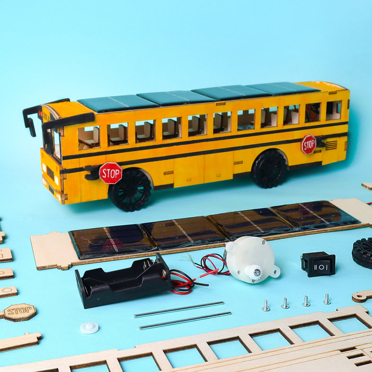 Solar & Battery School Bus STEM Kit by Kitsville, image 1 of 10