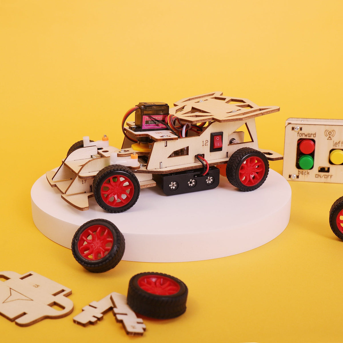Steering Remote-Controlled Car DIY STEM Kit by Kitsville, image 4 of 11