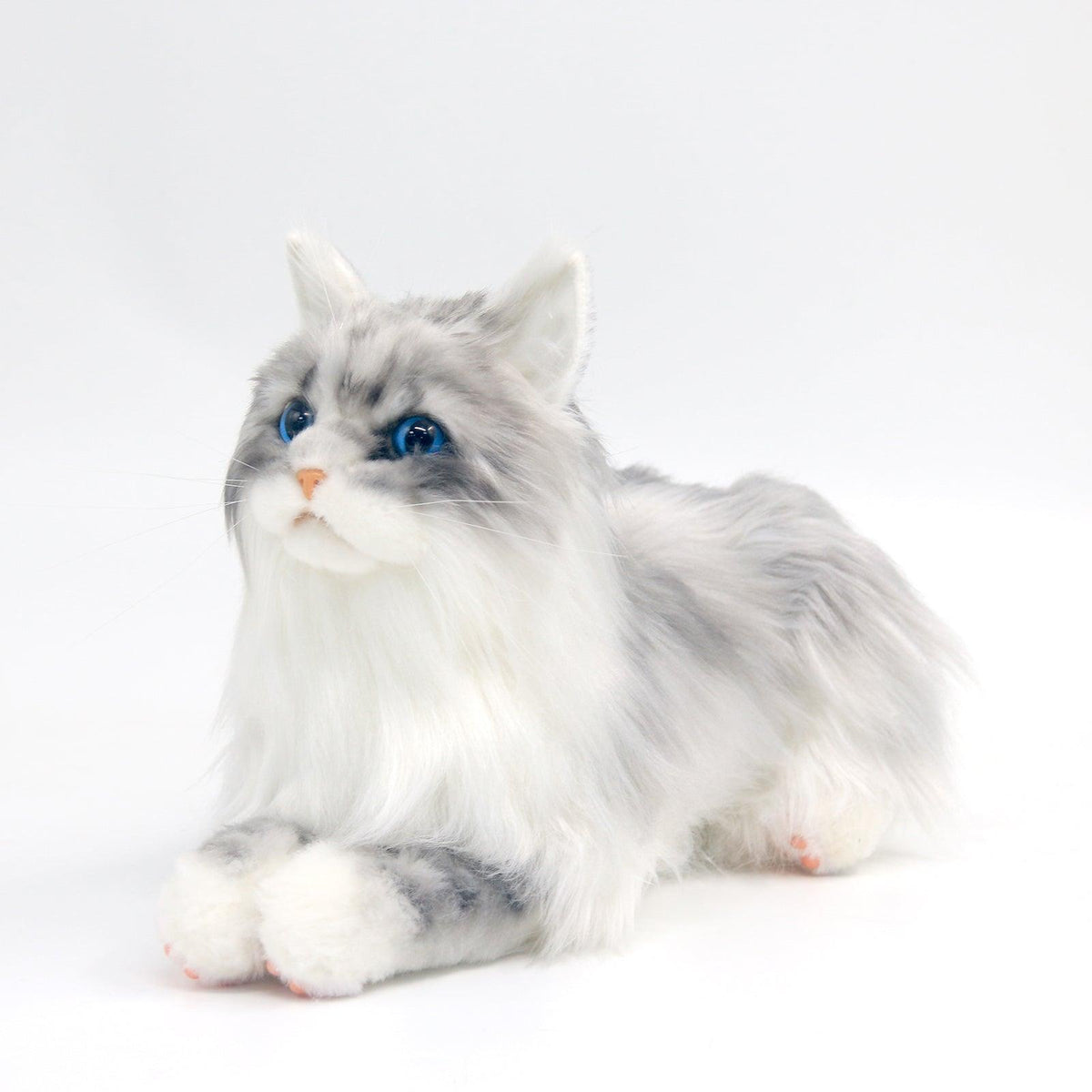 Blue-Eyed Gray Cat Weighted Plush – Handmade Plush by Chongker, image 1 of 4