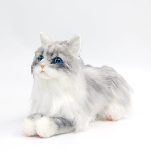 Blue-Eyed Gray Cat Weighted Plush – Handmade Plush by Chongker, image 1 of 4