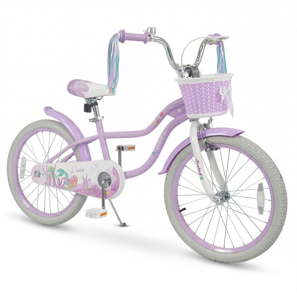 Purple Petal Kids Bike with Basket