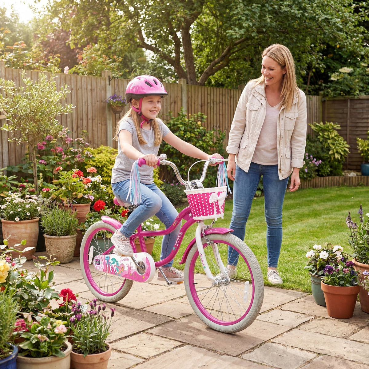 Rosebud Bike with Basket & Training Wheels
