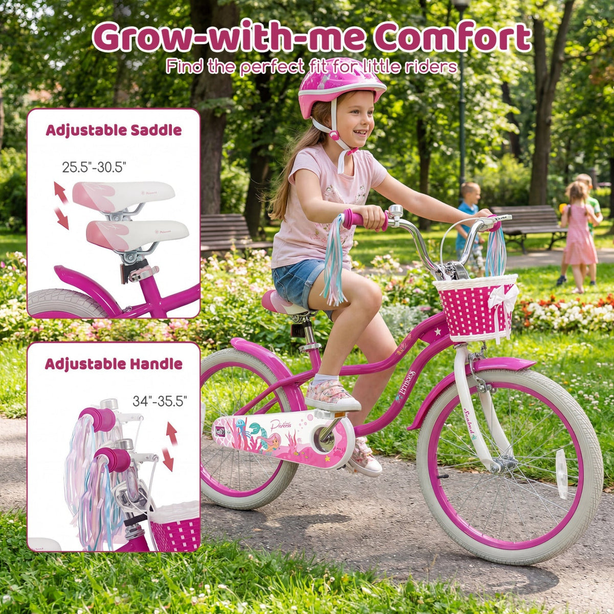 Rosebud Bike with Basket & Training Wheels