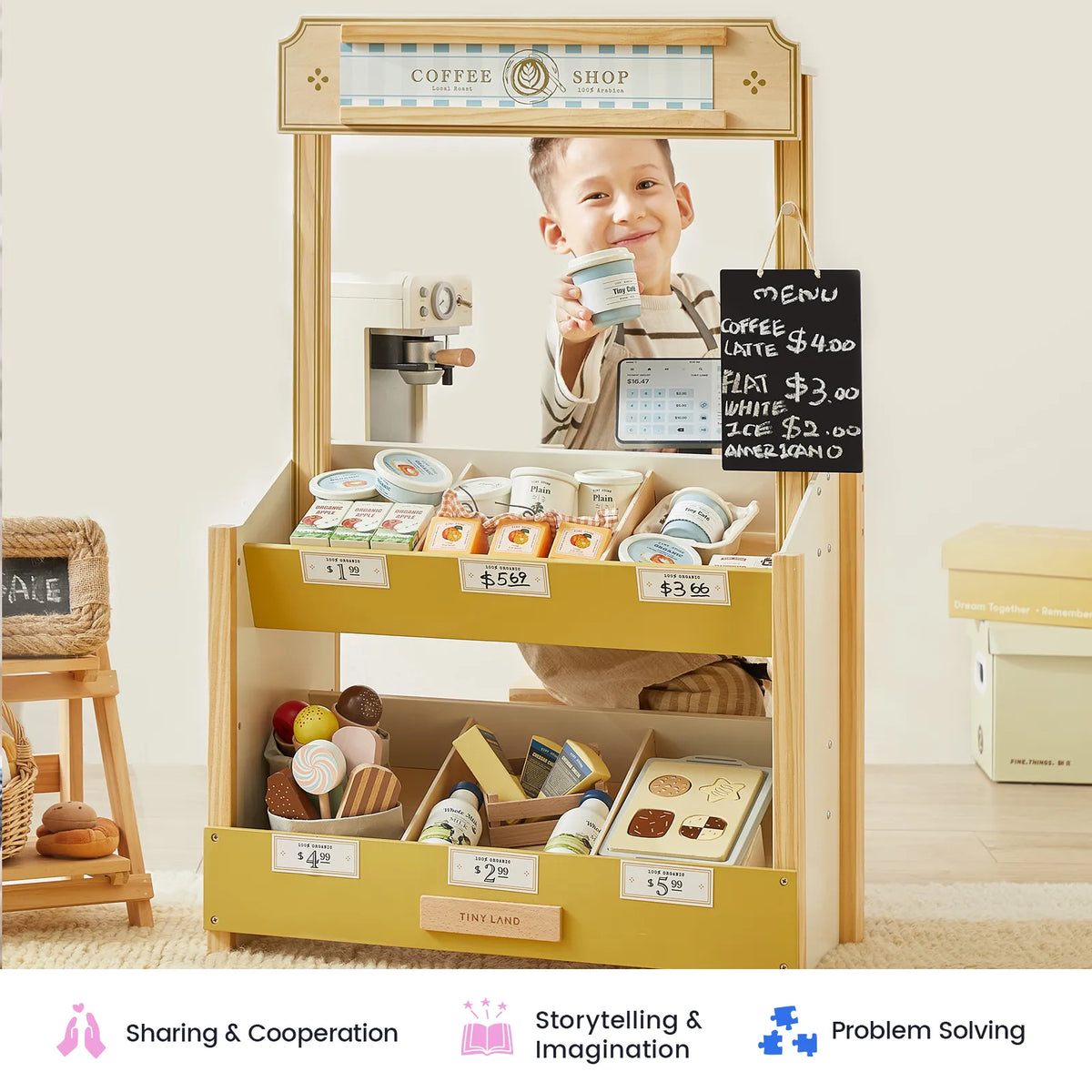 Tiny Land Wooden Grocery Store Playset — product image 2 of 12