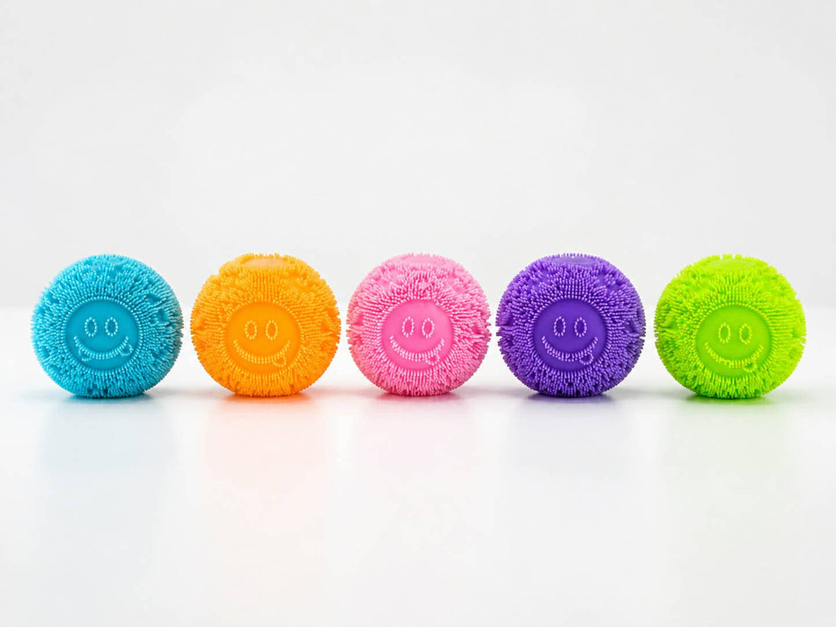 Textured Smiley Squish Ball Sensory Toy, Ages 3+