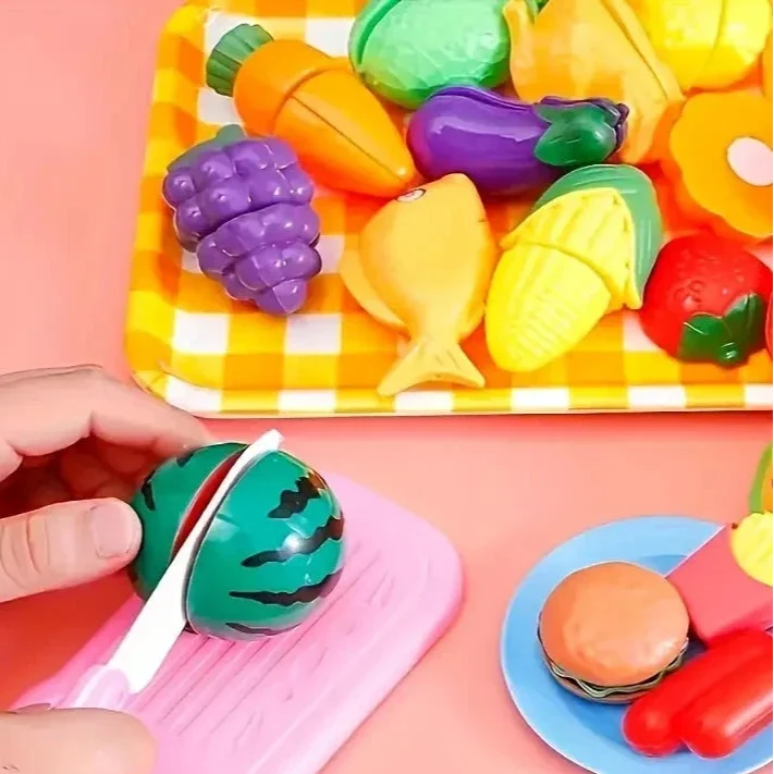play food cutting set with fruits and vegetables product photo showing the full item