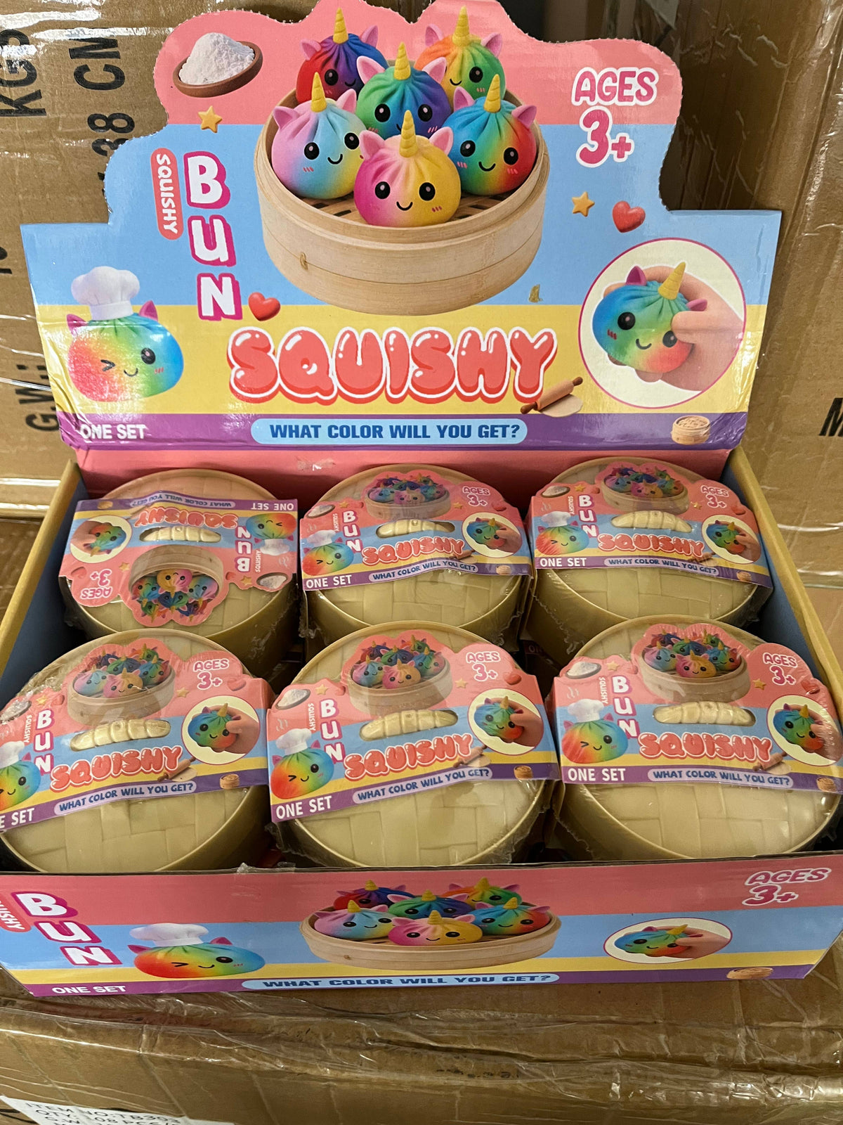 Rainbow Unicorn Mystery Dumpling Squishy Toy, Ages 3+
