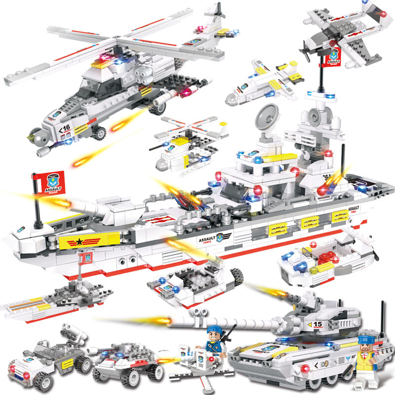 Another angle of the military aircraft carrier building blocks