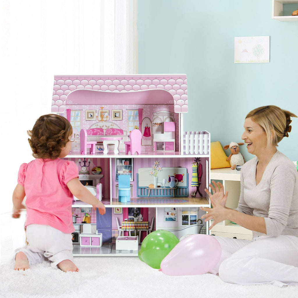 Rosebud 28-Inch Dollhouse with Furniture