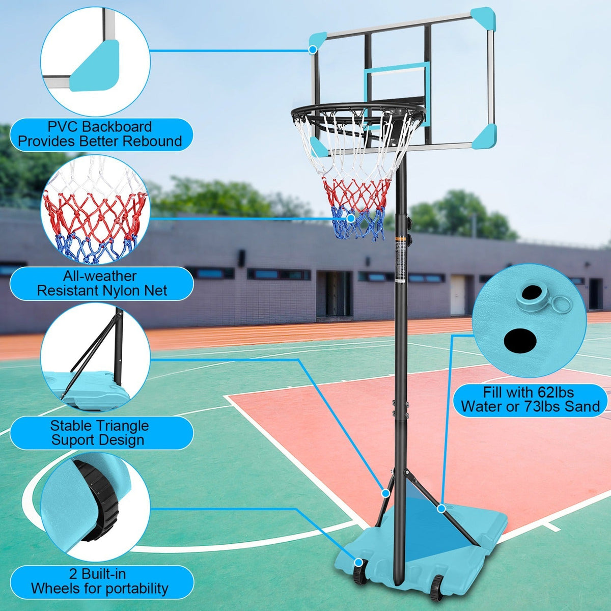 Hoop Heroes Adjustable Basketball Hoop