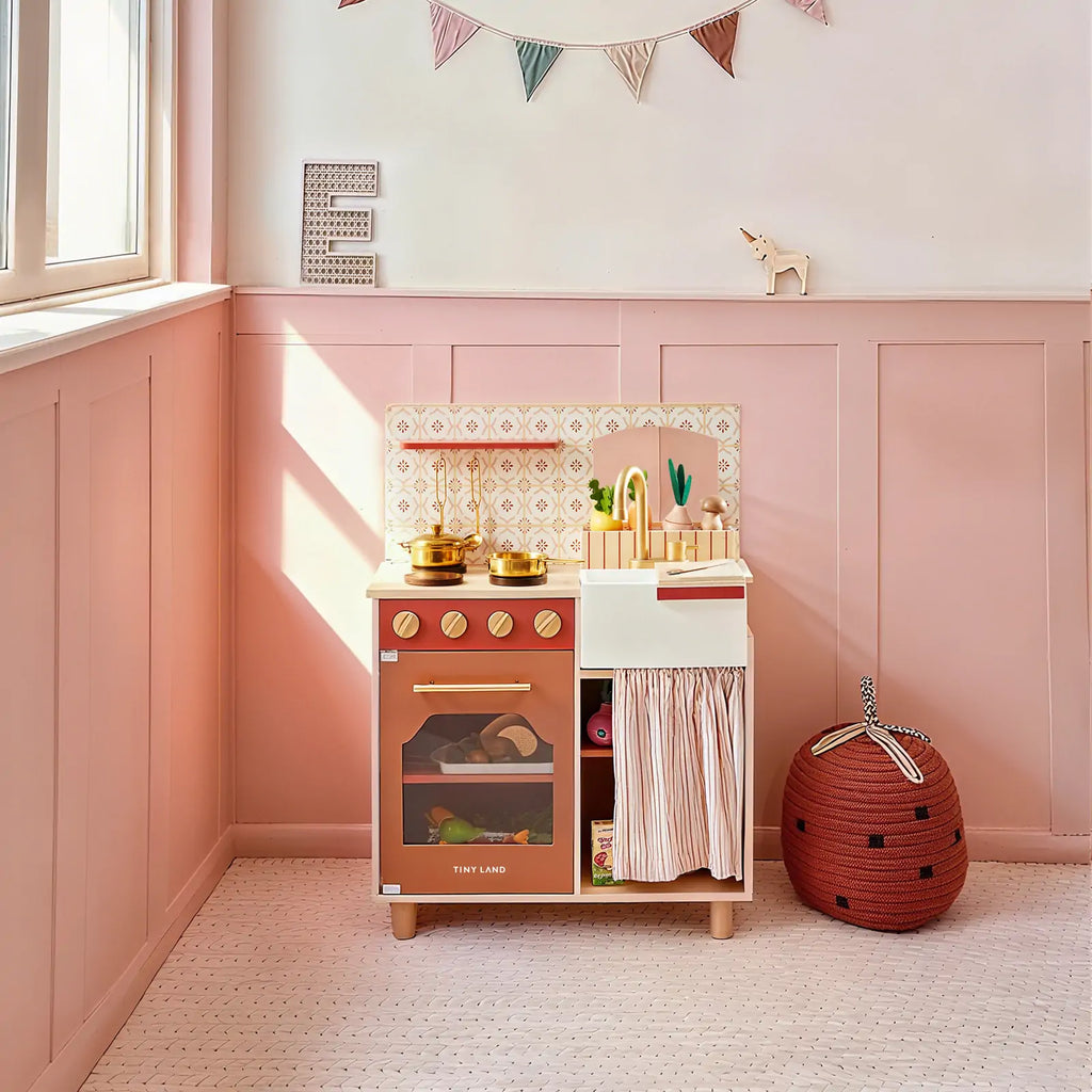 Tiny Land Wooden Play Kitchen for Toddlers - Honey Kitchenette Pretend Cooking Set — product image 8 of 20
