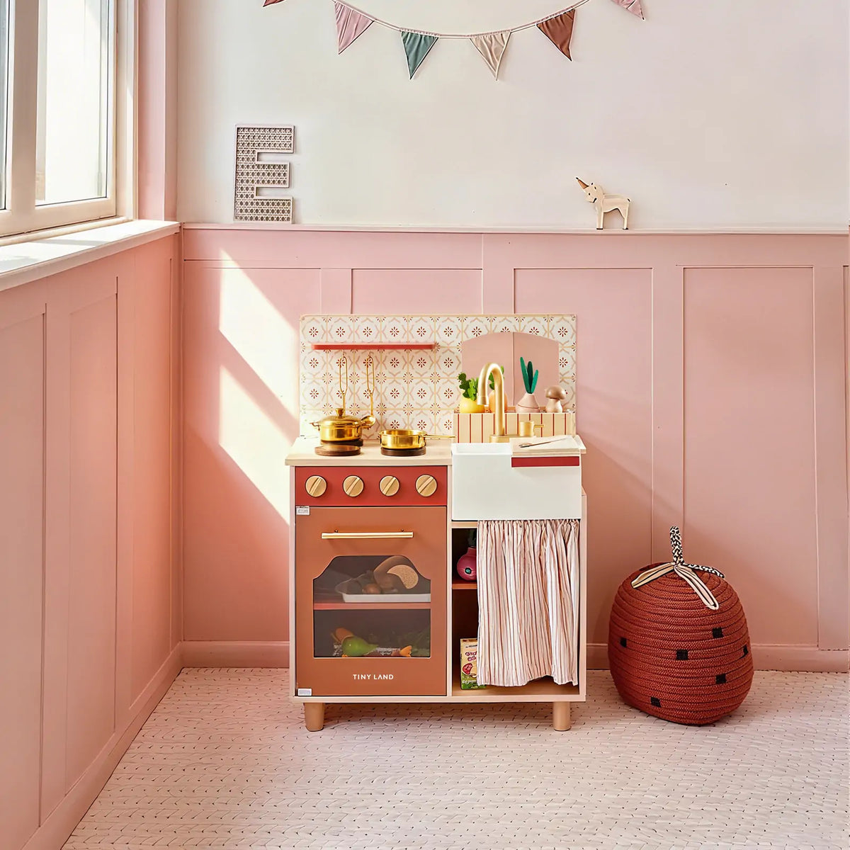 Tiny Land Wooden Play Kitchen for Toddlers - Honey Kitchenette Pretend Cooking Set — product image 8 of 20