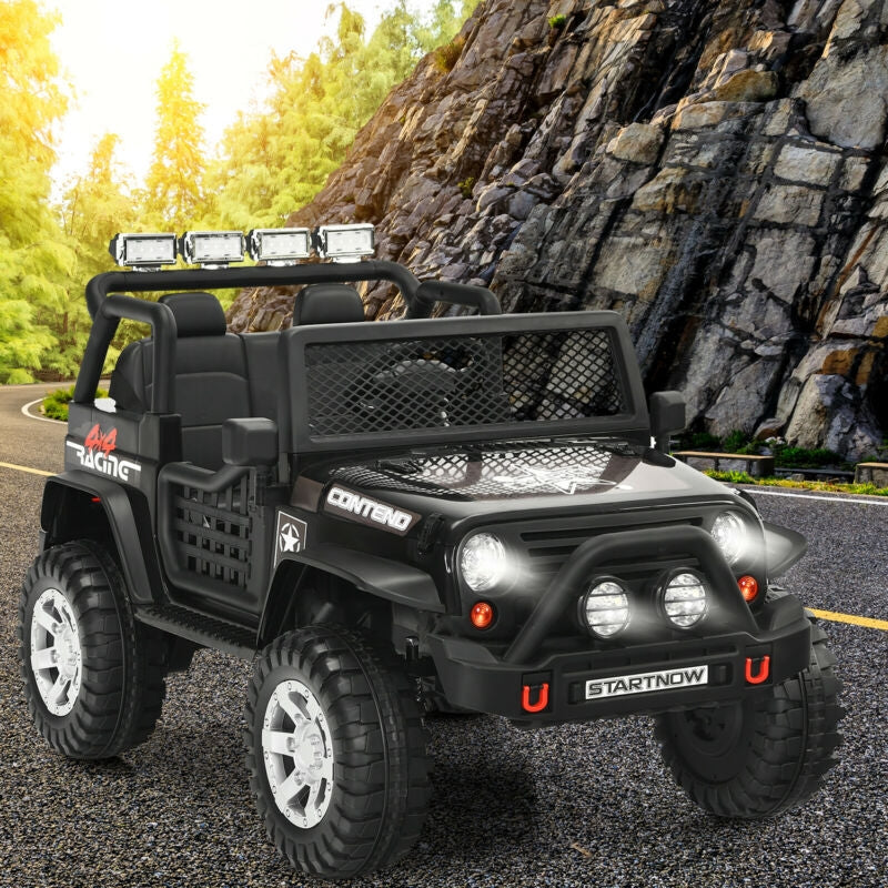12V Kids Electric Ride On Truck with Remote Control and Operation Lever-Black