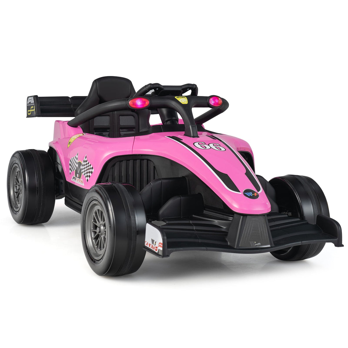 12V Formula Racing Ride-On with Remote — Pink