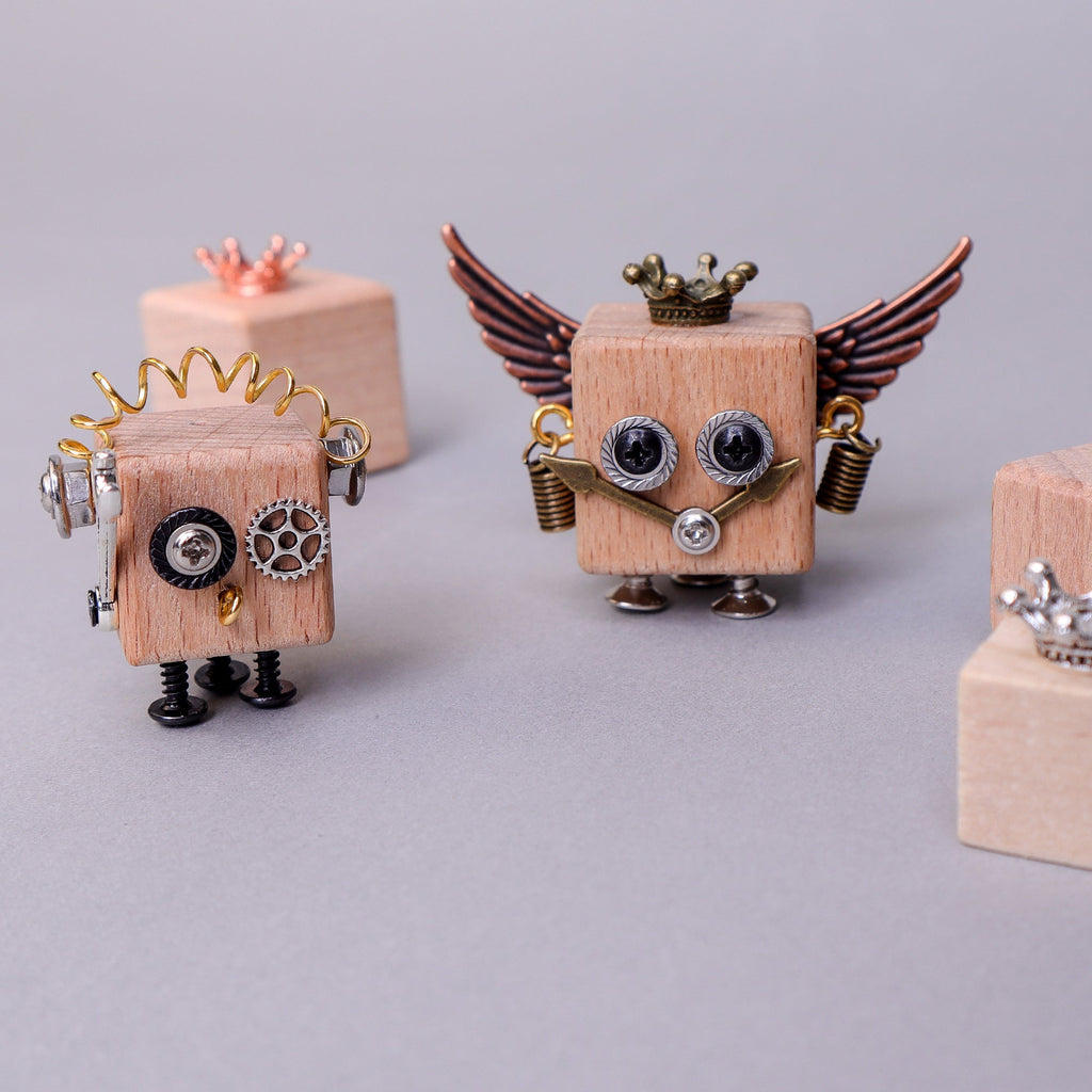 DIY Timberbot Kit – Build 2 Wooden Robots, Make Keychains & Necklace by Kitsville, image 8 of 11