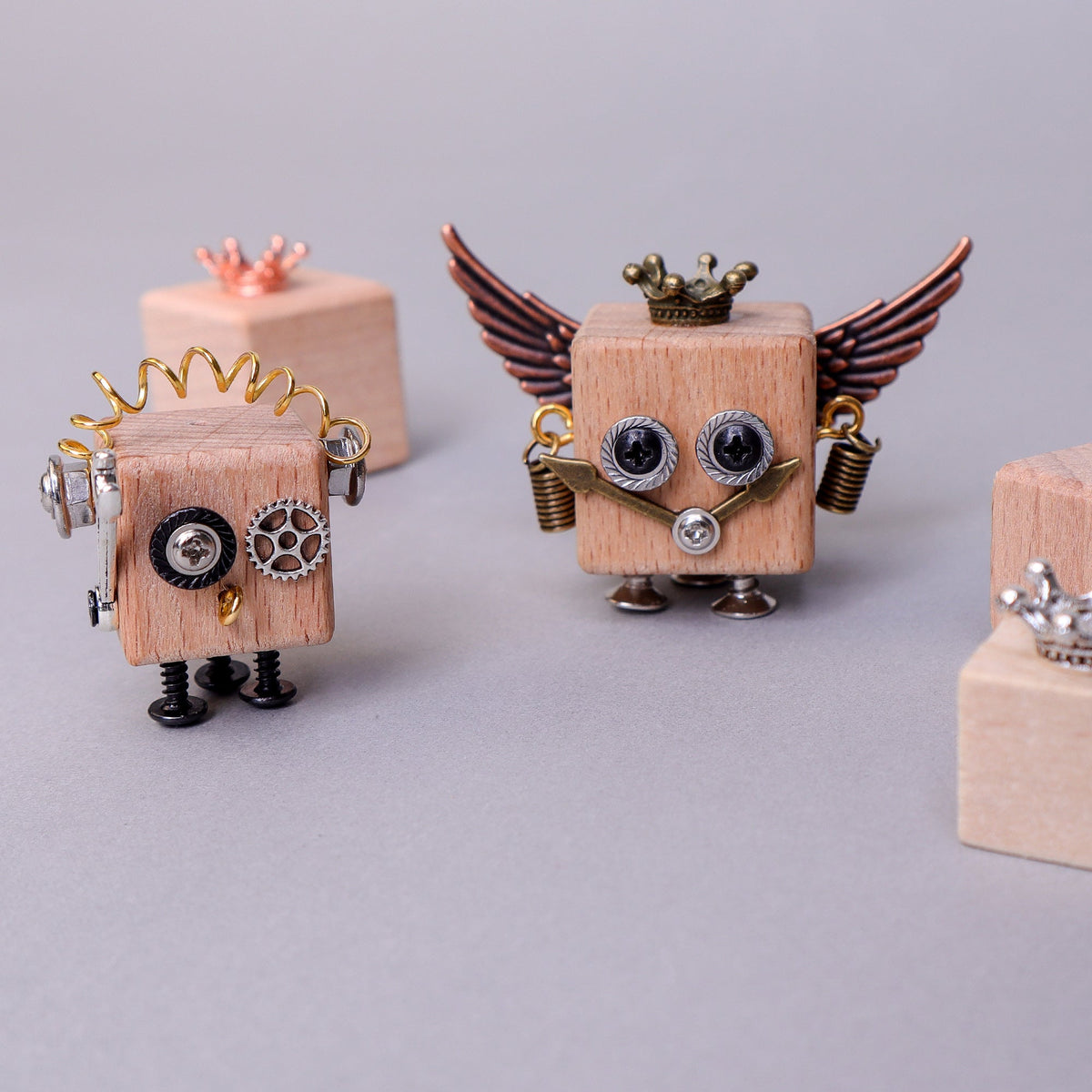 DIY Timberbot Kit – Build 2 Wooden Robots, Make Keychains & Necklace by Kitsville, image 8 of 11