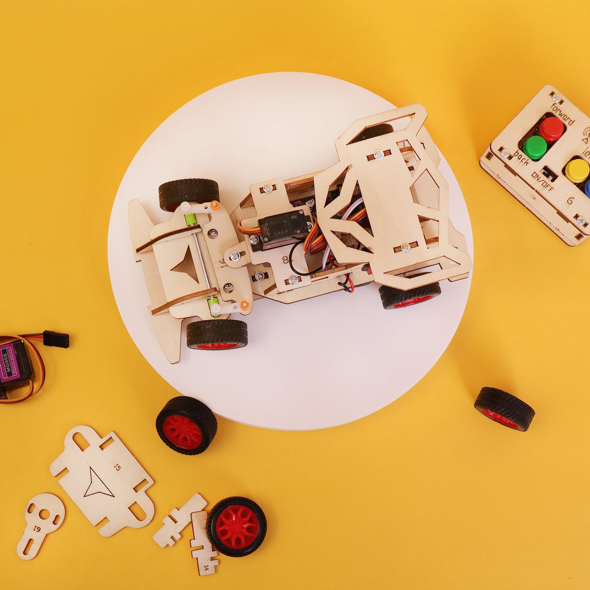 Steering Remote-Controlled Car DIY STEM Kit by Kitsville, image 6 of 11