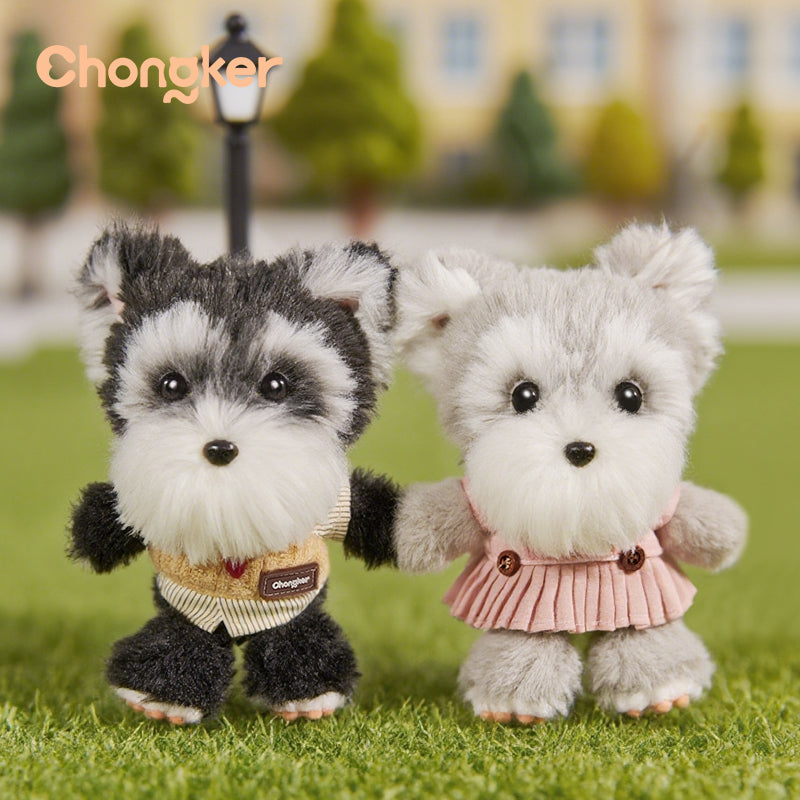 Gray Schnauzer Dog Charm – Plush Dog Bag Charm by Chongker, image 3 of 10