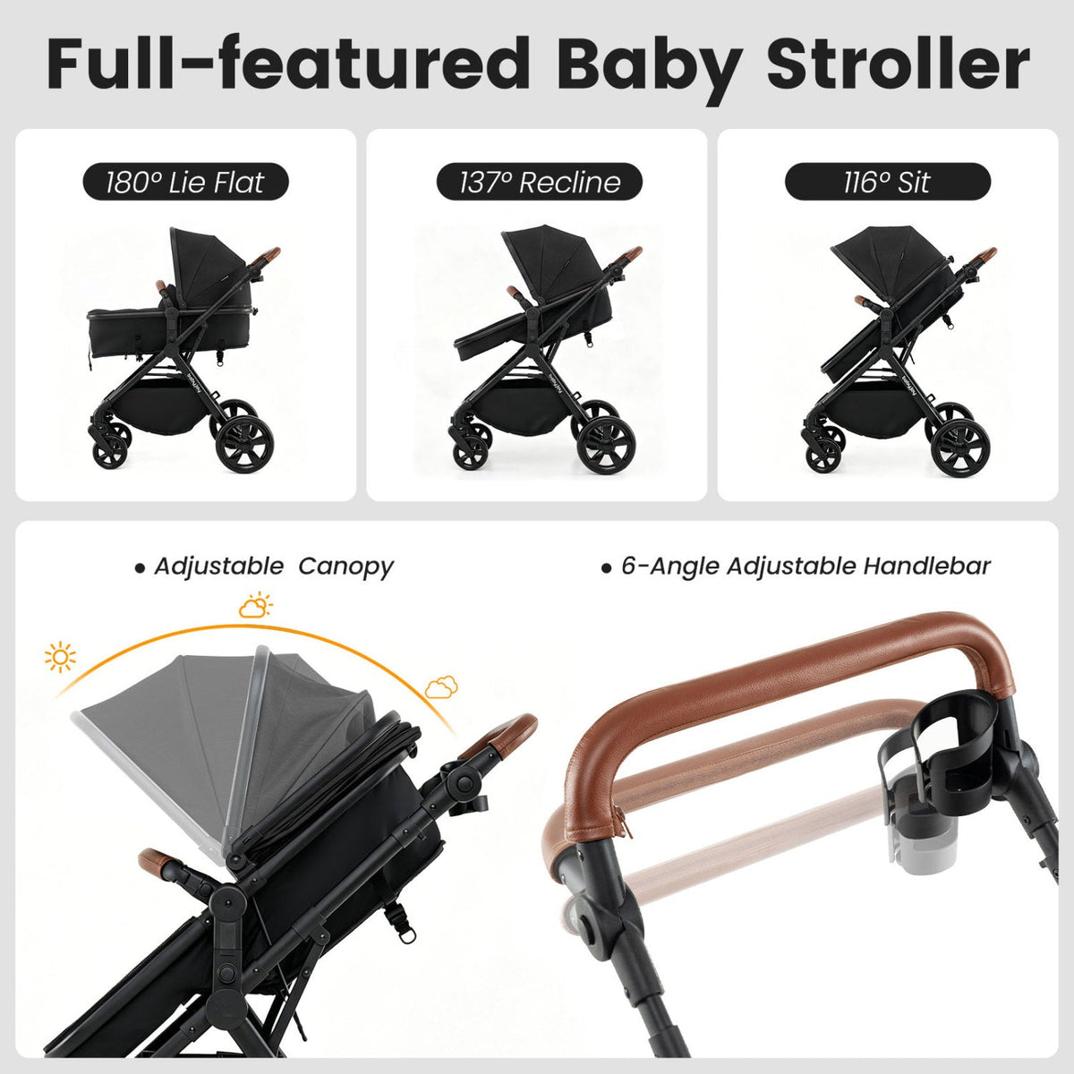 Little Sprouts 2-in-1 Convertible Stroller