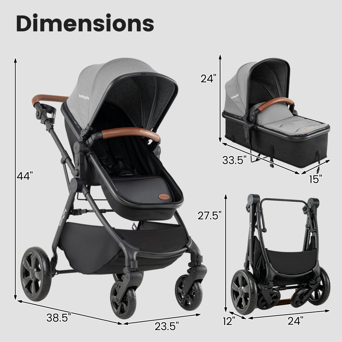 Little Sprouts 2-in-1 Convertible Stroller