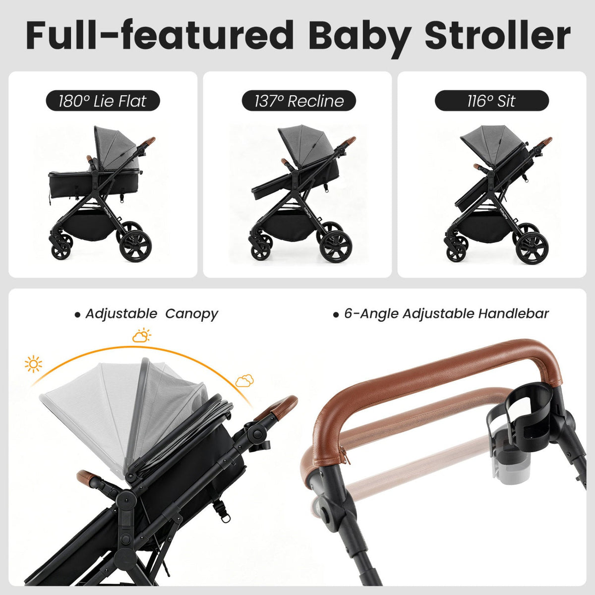 Little Sprouts 2-in-1 Convertible Stroller