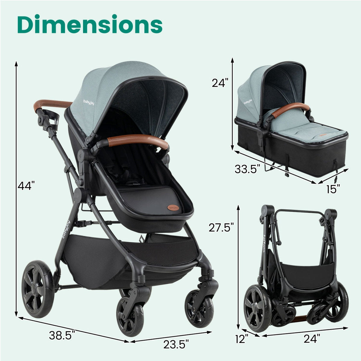 Little Sprouts 2-in-1 Convertible Stroller