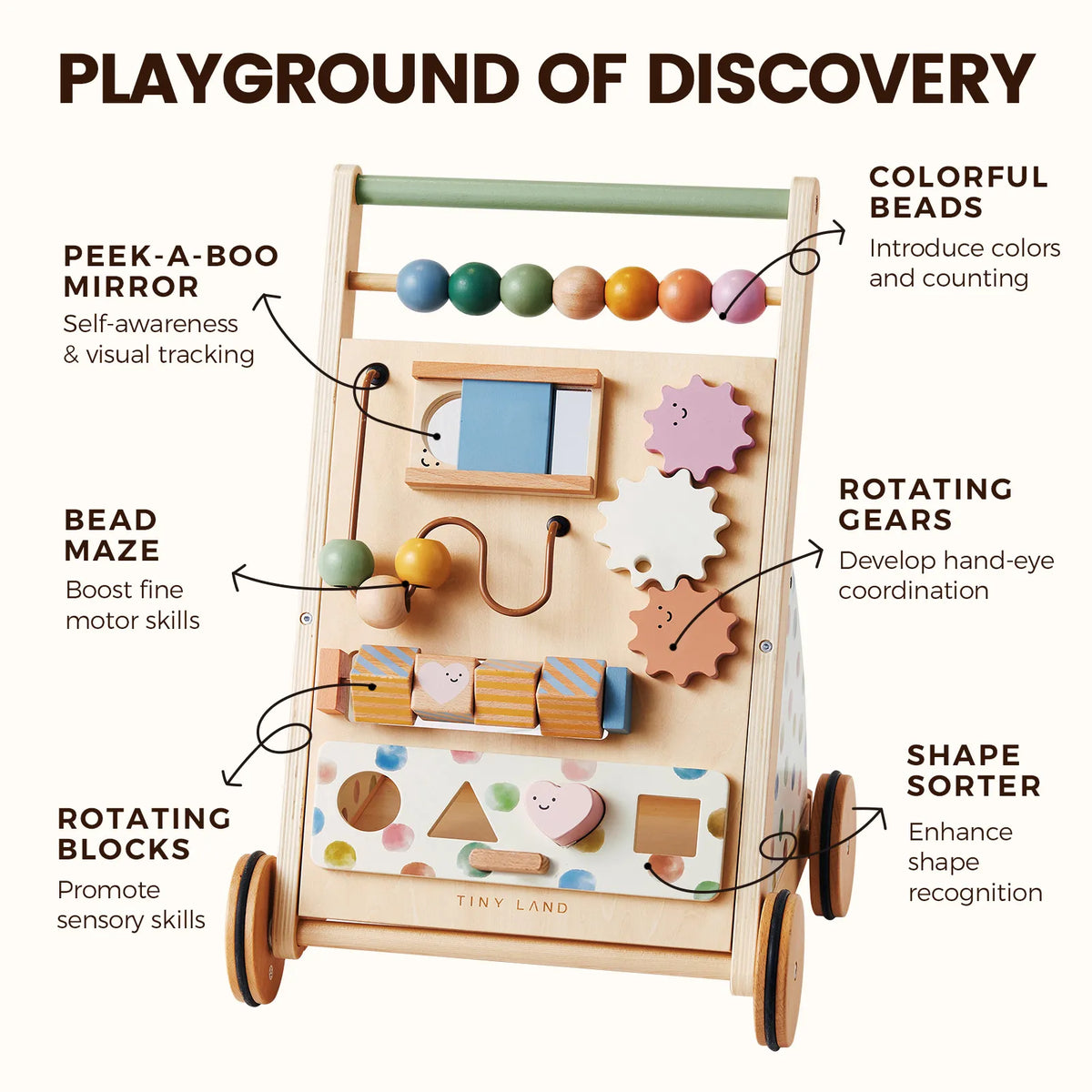 Tiny Land Versatile Natural Wooden Baby Walker — product image 4 of 7