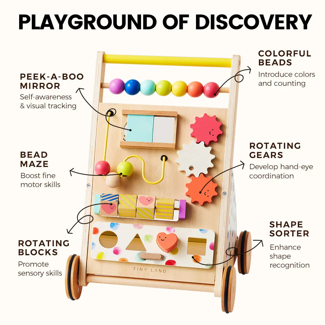 Tiny Land Premium Natural Wooden Activity Walker — product image 4 of 11