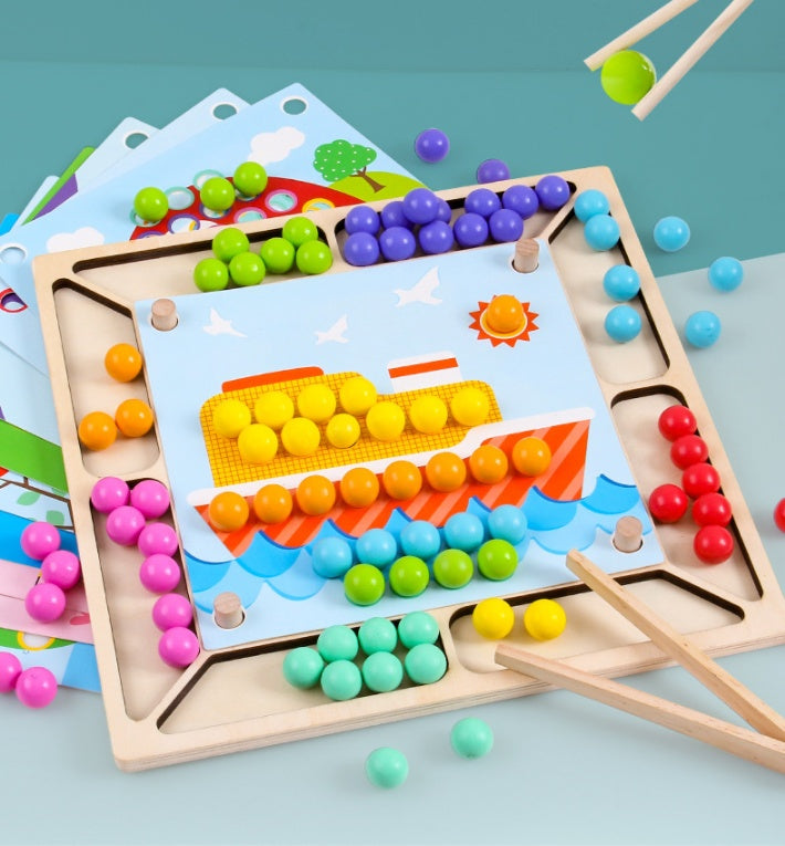 Wooden Color-Match Board Game